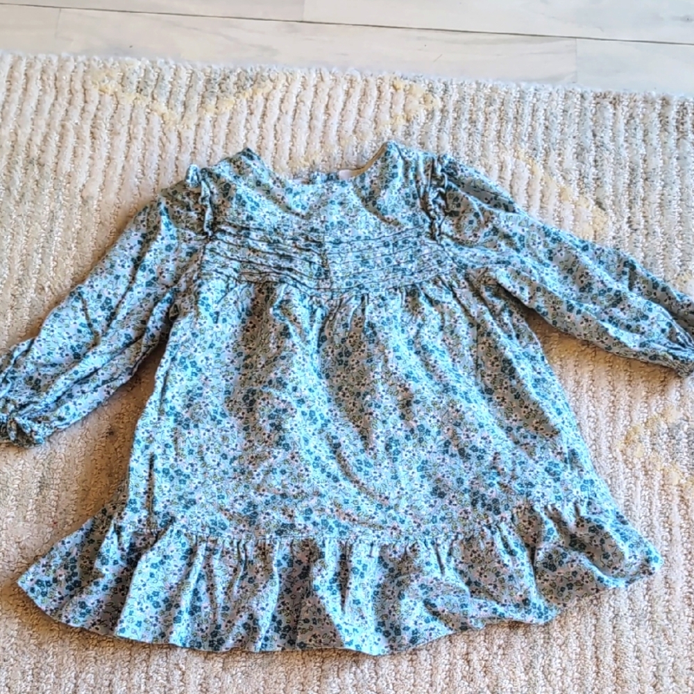 4/$20 Zara Cotton Floral Blue Dress
